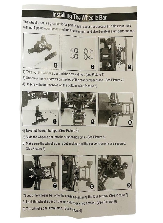 ZDingTech ZDdingTech M16108 Wheelie Bar Parts for 1:16 HBX 16889 16890 16890A 16889A 16889PRO HM161 RC Trucks Parts (M16108 Head up Wheels) - Image 3